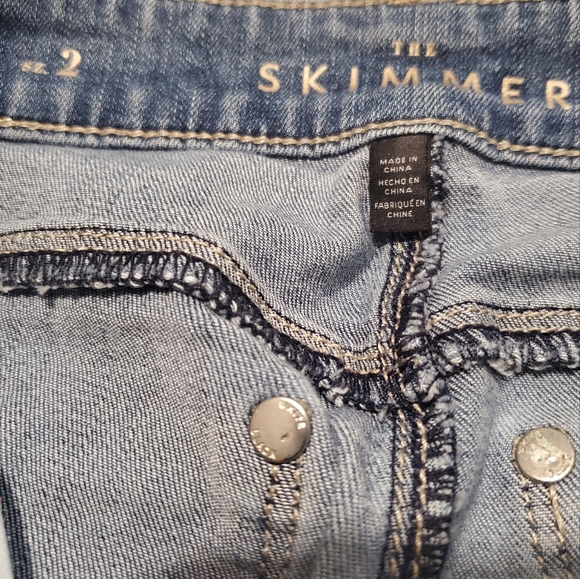 White House Black Market 2 Skimmer Skinny Jeans Zipper Embroidered - Picture 4 of 5